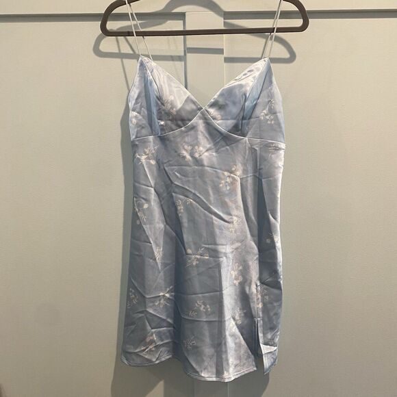 Princess Polly Dresses & Skirts - Princess Polly Babydoll Slip Dress Women 10 Light Blue Floral Stargazing Lined